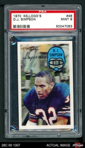 1970 Kellogg's #48 O.J. Simpson Bills HOF PSA 9 - MINT - Picture 1 of 3