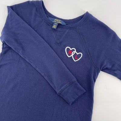 Polo Ralph Lauren Dress Hearts Long Sleeve Casual Kids Size S(7) - Image 1 of 4