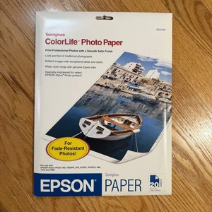 Epson ColorLife Semigloss Photo Paper 8.5x11" 20 Sheets Inkjet Printing - New - Picture 1 of 2