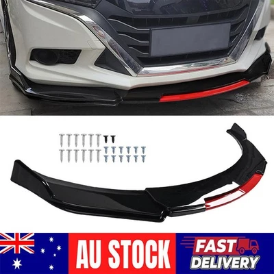 Glossy Black + Red Front Bumper Spoiler Splitter Lip For Ford Mondeo 2007-2022 - image 1 of 4