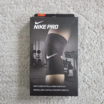 Nike Pro закрытый коленной чашечки колена рукав 2.0 взрослых унисекс большой черный новый - Изображение 1 из 4