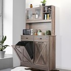 Dual Tilt Out Trash&Storage Cabinet Kitchen Sideboard Cupboard