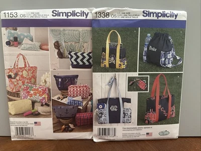 Simplicity Tote Bags in Three Sizes Backpack Change Purse & Key Ring Lot Of 2 - Image 1 of 2