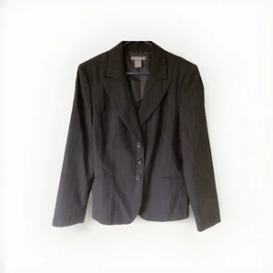Ann Taylor Size 12 Black Pinstriped Blazer/ Jacket - Picture 1 of 7