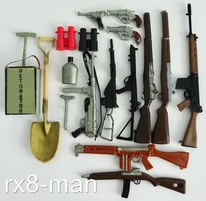 LOTE DE TRABAJO ACCESORIOS ACTION MAN AÑOS 70 PISTOLAS DETONADOR PALA BINOCULARES VINTAGE - Imagen 1 de 6