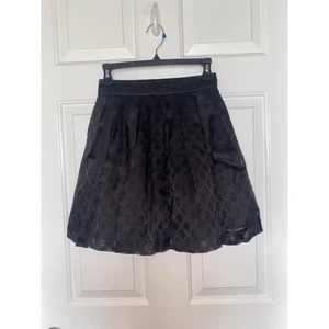 Erin Fetherston Skater Skirt Multi Layer Silk Black Mini Size 2 - Picture 1 of 6