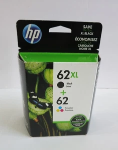 Genuine HP 62XL Black & 62 Tri-Color Ink Cartridge Combo Pack, Exp 08/2019 New - Picture 1 of 5