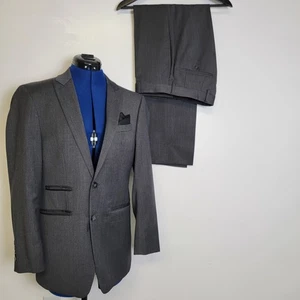Calvin Klein X-treme Slim Fit 2tlg Herren 36S 30x27 Schwarz 100% Wolle Dbl Belüftet Anzug - Bild 1 von 21
