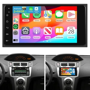 Apple Carplay Android 15 Car Radio Stereo GPS Navi 7" For Toyota Yaris 2007-2011 - Foto 1 di 23