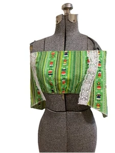 Vintage 70’s Crop Top Danish Print Woman’s Size Medium NO Tags - Picture 1 of 13