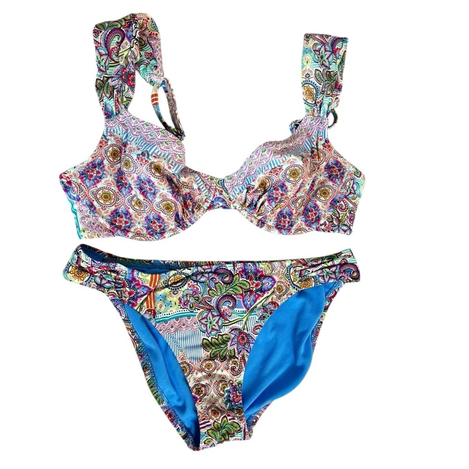 Conjunto de bikini de dos piezas Profile Blush en cachemira multicolor - talla M copa D Foto 1 de 4