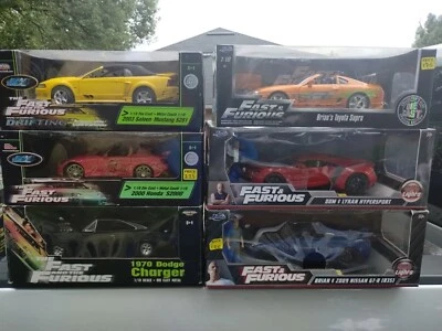 Fast & Furious 1:18 Die Cast Collectible 6 Piece Car Lot  PLEASE READ DESCRIPTI - Image 1 of 4