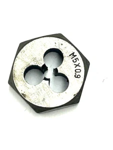 M5 x .9 METRIC CARBON STEEL HEX RETHREADING DIE - Picture 1 of 4