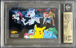 Pokémon Mewtwo Strikes Back Team Rocket Japan Phone Card 1998 BGS Gem Mint 9.5 - Foto 1 di 2