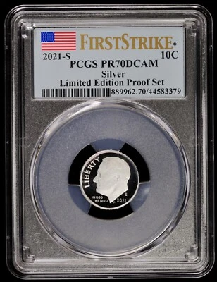 2021 S 10C Proof (PF) Silver Roosevelt Dime Deep Cameo - San Francisco Mint - Image 1 of 4
