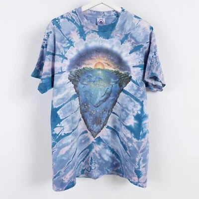 Camiseta De Colección Años 90 Dubois Tie Dye Ballenas Naturaleza Koi Pez Psicodélico Mediano Foto 1 de 4