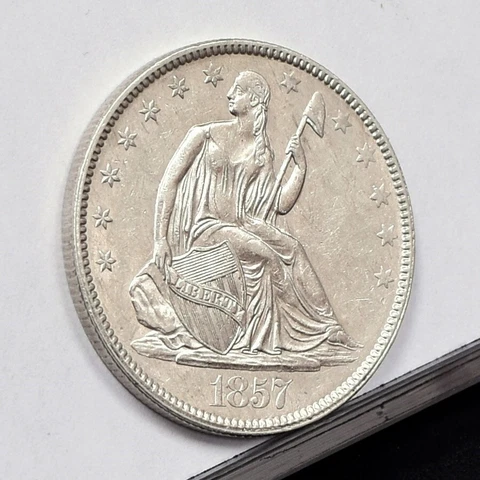 1857 Liberty Seated Half Dollar,  Ch AU Details, Cleaned (#47525-L) Cover