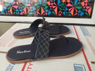 Sandalias Nautica para mujer 9 informales sin cordones tanga chanclas romero azul marino t3#12 Foto 1 de 4
