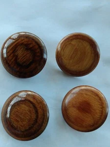 4 BRN68 ROUND POLISHED WOOD 1 1/16inch ROUND SHANK BUTTONS - Picture 1 of 6