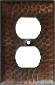 Placa de pared de cobre martillado de salida dúplex - Imagen 1 de 1