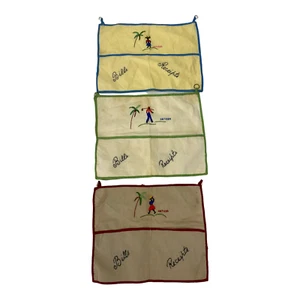 Vintage Bills and Reciepts Wall Holder Lot of 3. Hand embroidery home decor. - Picture 1 of 5