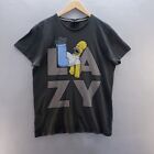 The Simpsons Shirt Large Homer Lazy Short Sleeve Cotton Mens