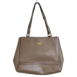 PIERRE CARDIN Pebbled Leather Shoulder Bag Taupe Medium - Picture 1 of 20