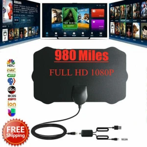 Antena de TV digital HD 980 millas alcance HDTV 1080P 4K 16 ft cable Skywire EE. UU. - Imagen 1 de 7