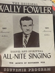 RARE Southern Gospel Wally Fowler All Nite Program Nov 58 JD Sumner BB Statesmen - Bild 1 von 3