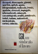 CGIL -Manifesto poster originale sindacale- Campagna tesseramento -1988-