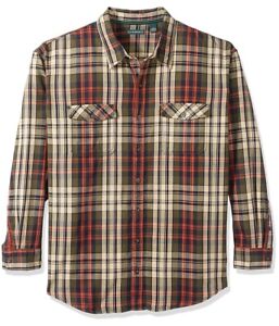 G.H. Bass & Co. Mens Mountain Twill Button Up Shirt, Green, 4XLT