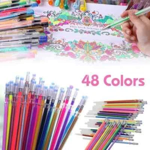 48 Colors Gel Pen Refills Pastel Neon Color Gel Ink Refills Set Glitter Art A-2 - Picture 1 of 5