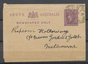 ½p. NEWSPAPER WRAPPER SOUTH AUSTRALIA MOONTA 37. DE.23.08 MELBOURNE Sr359 - Picture 1 of 2