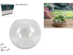 VASO FIORI DUE ESSE VETRO TRASPARENTE FORMA A PALLA CM 25 - Foto 1 di 1