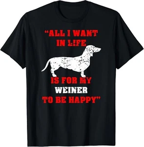 Funny Dachshund Wiener Dog Weiner Dog Lover Mom Dad Trainer Gift Unisex T-Shirt - Picture 1 of 4