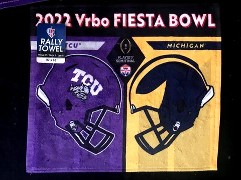 TCU Horned Frogs vs Michigan 2022 NCAA Playoff Fiesta Bowl Game Rally Towel NEW Cover