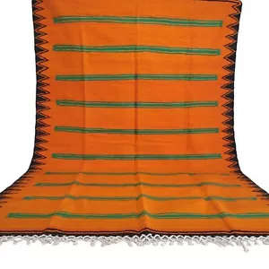 Vintage Handmade Moroccan Flat Weave Kilim Rug Berber Area Azilal Tribal Wool - Picture 1 of 24