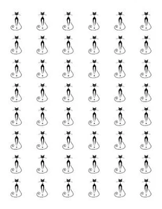 48 ELEGANTES SELLOS DE ETIQUETAS SOBRE GATO NEGRO 1,2" REDONDO - Imagen 1 de 1