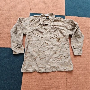 Stain* US Navy Marine Corps Shirt Blouse Adult Medium Reg Desert Camouflage X1c - Picture 1 of 10