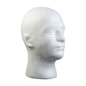 Head Wig Foam Mannequin Head Lightweight Hat Glasses Display Male Model Stand - Picture 1 of 11