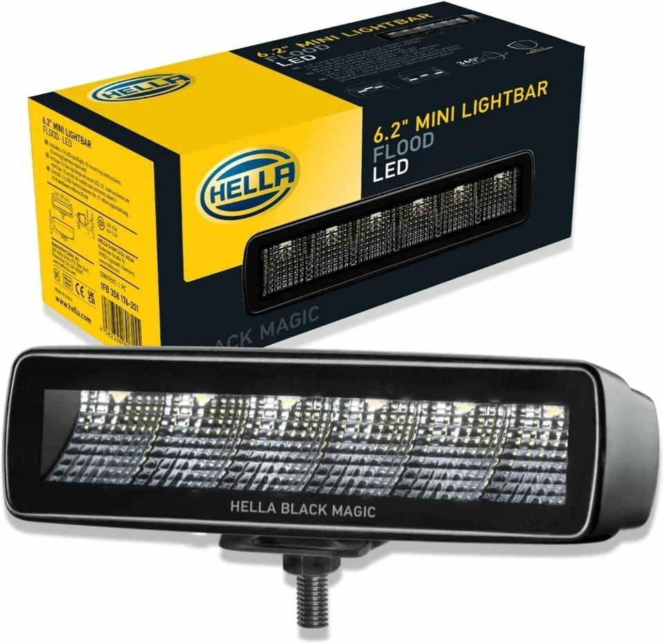 HELLA 358176201 Black Magic LED Series 6.2 Inch Mini Lightbar - LED Flood Light - Image 1 of 1