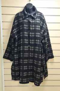 Oska Oversize-Mantel / Jacke schwarz kariert Wollmischung - Größe 2 / UK 12 - Bild 1 von 6