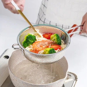 Vegetable Drain Basket Stainless Steel Washing Basin Drain Basket Leaking Spoon - Picture 1 of 11