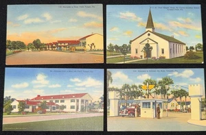WWII Florida AAF Postkarte Lot (4) Drew Field Tampa Tyndall Kapelle Orlando Tor - Bild 1 von 2