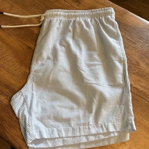 Pantalones Cortos Crown & Ivy Azul Claro Seersucker 2XL Con Cordón Para Hombre Informales Ropa de Salón - Imagen 1 de 6