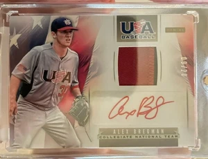 2013 Panini USA Baseball RED AUTO PATCH /20 Alex Bregman #4 Red Sox INVEST AU RC - Picture 1 of 2