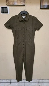 Outerknown S.E.A. Anzug Damen Jumpsuit mit Knopfleiste Oliv Zweiggrün Größe S - Bild 1 von 5