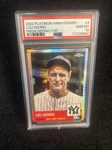 PSA 10 2022 PLATINUM ANNIVERSARY PRISM REFRACTOR LOU GEHRIG - Picture 1 of 1