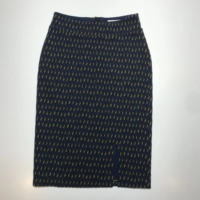 Saia lápis feminina Maeve Anthropologie 4 slim fit azul Hannon malha texturizada - Imagem 1 de 4
