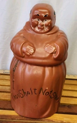Vintage Friar Monk Cookie Jar “Thou Shall Not Steal” Twin Winton 1960 12” Tall - Image 1 of 4
